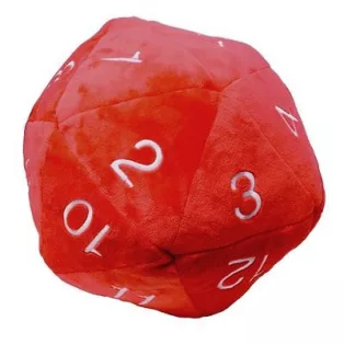 UP - Dice - Jumbo D20 Novelty Dice Plush in Red with White Numbering-85336