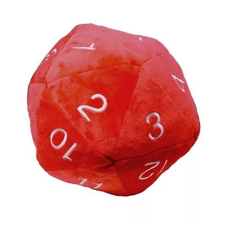 UP - Dice - Jumbo D20 Novelty Dice Plush in Red with White Numbering-85336