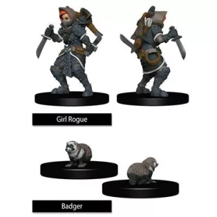 WizKids Painted Miniatures: Girl Rogue & Badger-WZK73324