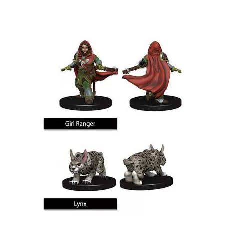 WizKids Painted Miniatures: Girl Ranger & Lynx-WZK73322