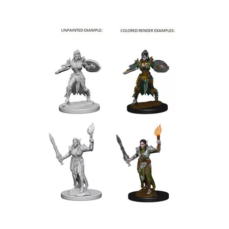 Pathfinder Deep Cuts Unpainted Miniatures - Elf Female Fighter-WZK72599