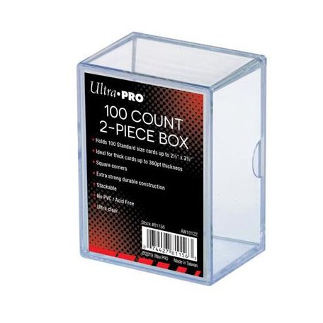 UP - 2-Piece Storage Box - for 100 Cards - Clear-81156
