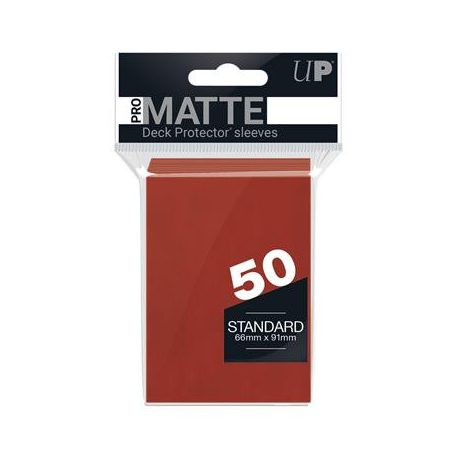 UP - Standard Sleeves - Pro-Matte - Non Glare - Red (50 Sleeves)-82650