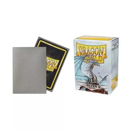 Dragon Shield Standard Sleeves - Matte Silver (100 Sleeves)-AT-11008