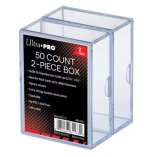 UP - 2-Piece Storage Box - for 50 Cards - Clear (2 Boxes)-81173