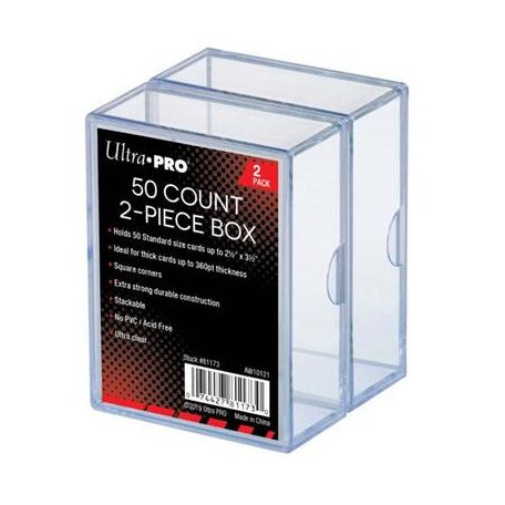 UP - 2-Piece Storage Box - for 50 Cards - Clear (2 Boxes)-81173
