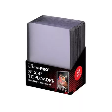 UP - Toploader - 3" x 4" Black Border (25 pieces)-81158