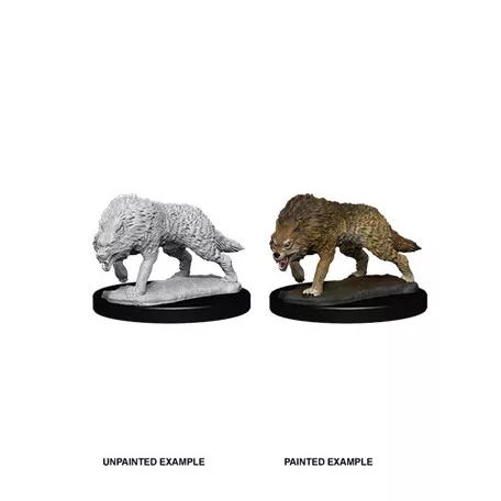Wizkids Deep Cuts Unpainted Miniatures: Timber Wolves-73553