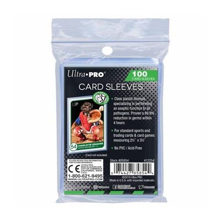 UP - 2-1/2" x 3-1/2" Antimicrobial Card Sleeves (100 Sleeves)-85854