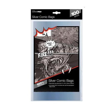 UP - Comic Bags - Silver Size (100 Bags)-81976