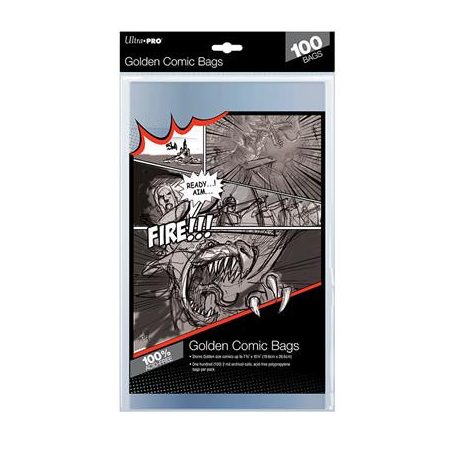 UP - Comic Bags - Golden Size (100 Bags)-81977