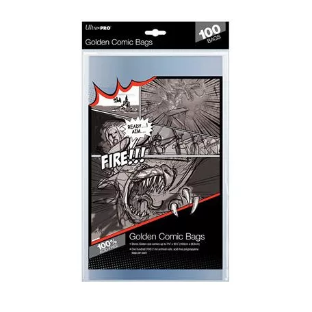 UP - Comic Bags - Golden Size (100 Bags)-81977