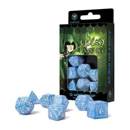 Elvish Glacier & white Dice Set (7)-SELV09