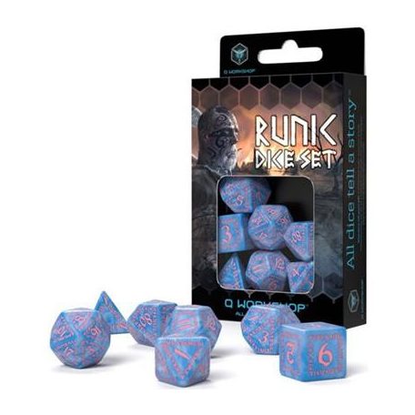 Runic Glacier & pink Dice Set (7)-SRUN04