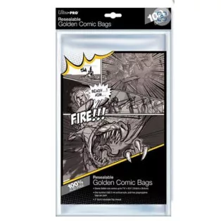 UP - Comic Bags - Golden Size Re-Sealable (100 Bags)-82228