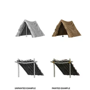 Wizkids Deep Cuts Unpainted Miniatures: Tent & Lean-To-73858