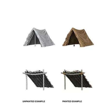 Wizkids Deep Cuts Unpainted Miniatures: Tent & Lean-To-73858