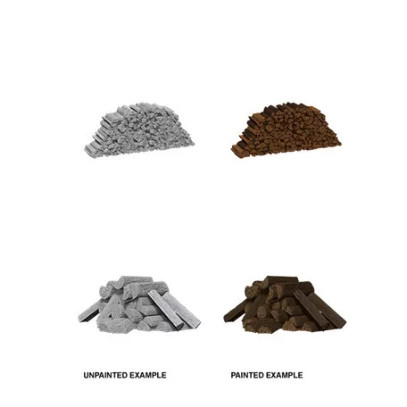 WizKids Deep Cuts Unpainted Miniatures - Piles of Wood-WZK73868