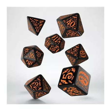 Halloween Pumpkin Black & Orange Dice Set-SHAP01