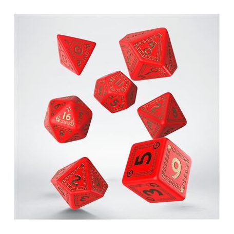 RuneQuest Red & gold Dice Set-SRQU01