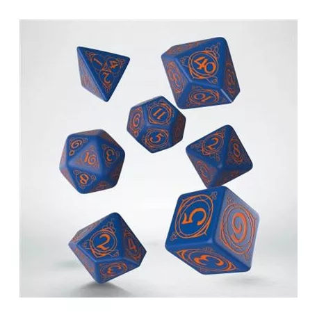 Wizard Dark-blue & orange Dice Set-SWIZ01