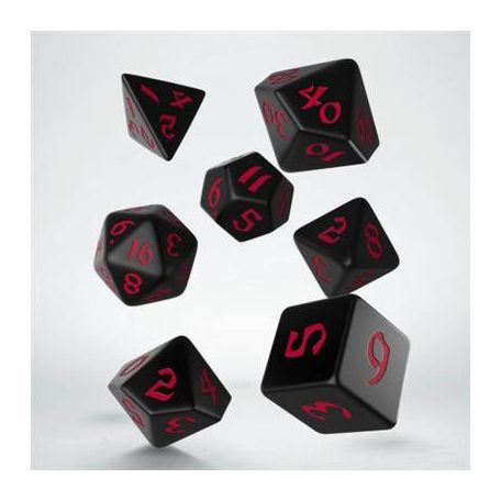Classic Runic Black & red Dice Set (7)-SCLR01