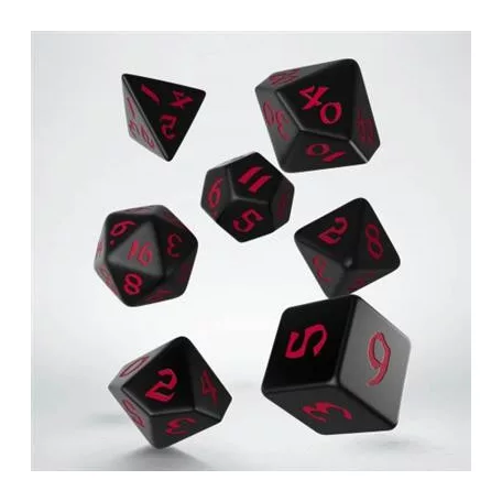 Classic Runic Black & red Dice Set (7)-SCLR01