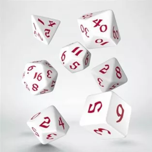 Classic Runic White & red Dice Set (7)-SCLR04