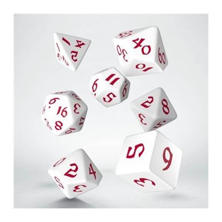 Classic Runic White & red Dice Set (7)-SCLR04