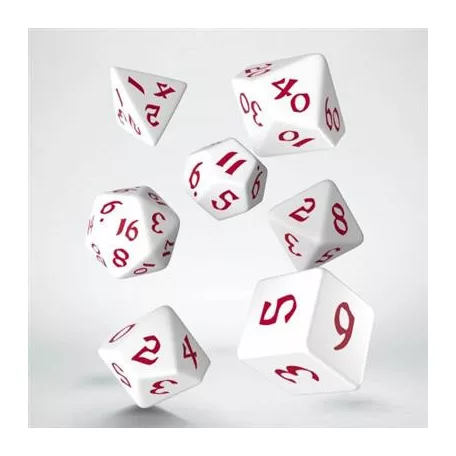 Classic Runic White & red Dice Set (7)-SCLR04
