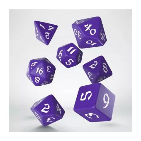 Classic Runic Purple & white Dice Set (7)-SCLR08