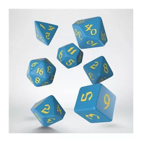 Classic Runic Blue & yellow Dice Set (7)-SCLR11