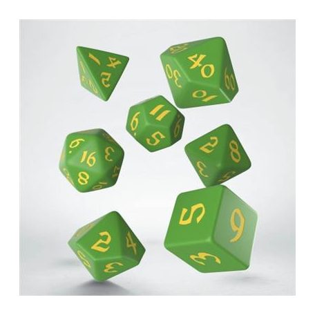 Classic Runic Green & yellow Dice Set (7)-SCLR12