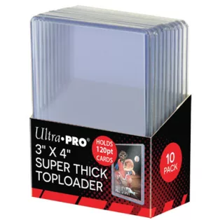 UP - 3" X 4" Super Thick 120PT Toploader (10 Pieces)-82301