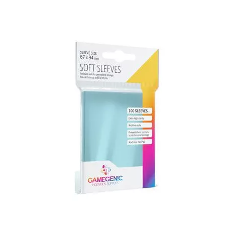 Gamegenic - Soft Sleeves - Clear (100 Sleeves)-GGS10014ML