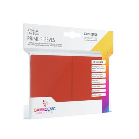 Gamegenic - Prime Sleeves Red (100 Sleeves)-GGS10015ML