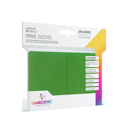 Gamegenic - Prime Sleeves Green (100 Sleeves)-GGS10019ML