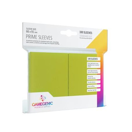 Gamegenic - Prime Sleeves Lime (100 Sleeves)-GGS10022ML