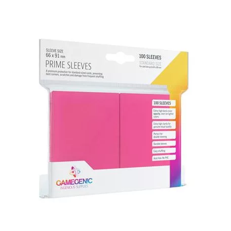 Gamegenic - Prime Sleeves Pink (100 Sleeves)-GGS10024ML