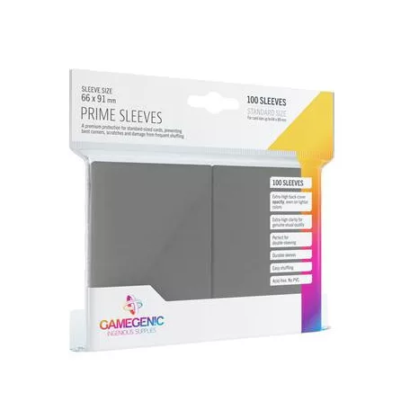 Gamegenic - Prime Sleeves Gray (100 Sleeves)-GGS10025ML