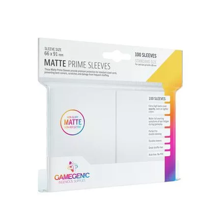 Gamegenic - Matte Prime Sleeves White (100 Sleeves)-GGS10029ML