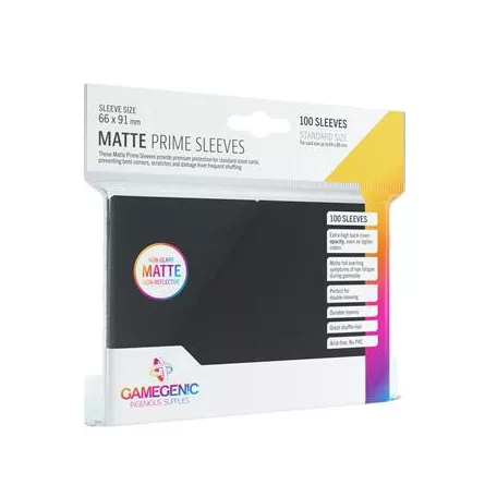 Gamegenic - Matte Prime Sleeves Black (100 Sleeves)-GGS10030ML