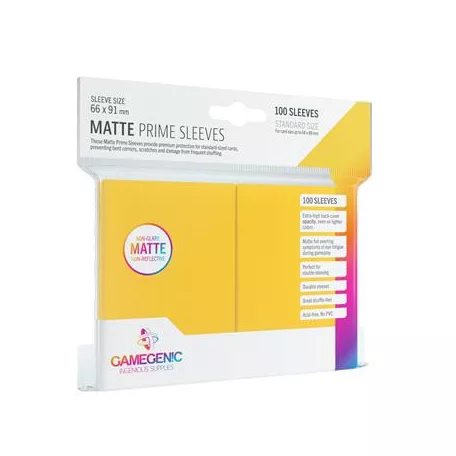Gamegenic - Matte Prime Sleeves Yellow (100 Sleeves)-GGS10032ML