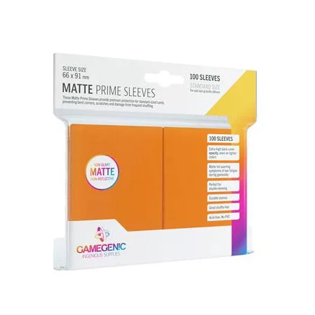 Gamegenic - Matte Prime Sleeves Orange (100 Sleeves)-GGS10035ML