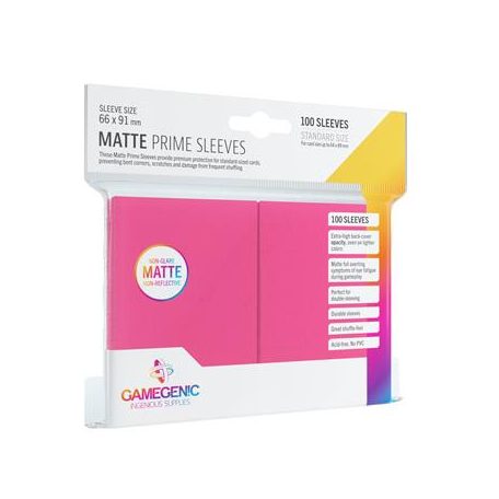 Gamegenic - Matte Prime Sleeves Pink (100 Sleeves)-GGS10036ML
