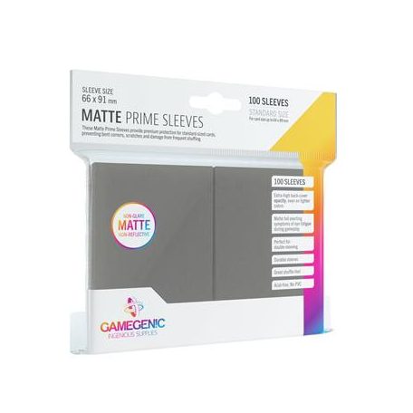 Gamegenic - Matte Prime Sleeves Dark Gray (100 Sleeves)-GGS10037ML