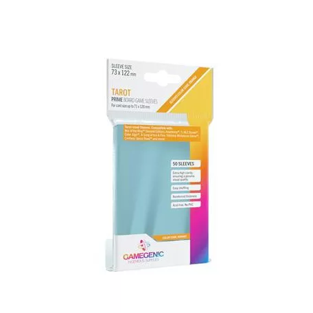 Gamegenic - PRIME Tarot-Sized Sleeves 73 x 122 mm - Clear (50 Sleeves)-GGS10041ML