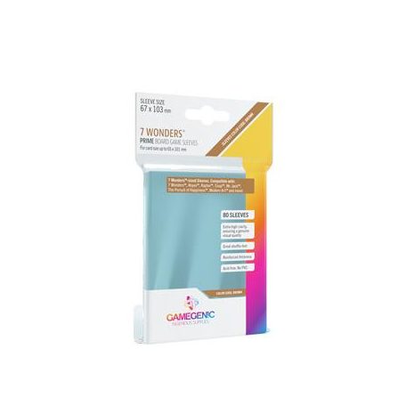 Gamegenic - PRIME 7 Wonders Sleeves 67 x 103 mm - Clear (80 Sleeves)-GGS10044ML