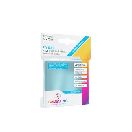 Gamegenic - PRIME Square-Sized Sleeves 73 x 73 mm - Clear (50 Sleeves)-GGS10046ML