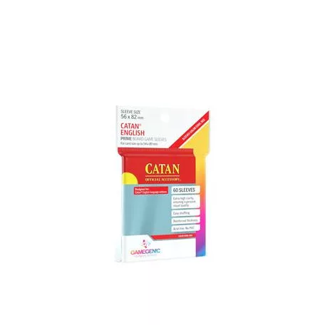 Gamegenic - PRIME Catan-Sized Sleeves 56 x 82 mm - Clear (50 Sleeves)-GGS10072ML